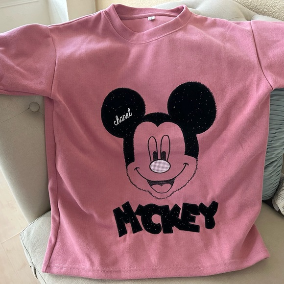 Pink Mickey Mouse Kids T-Shirt - Picture 1 of 1